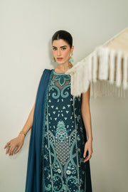 Zariya Zaira Embroidered Luxury Lawn Unstitched 3Pc Suit ZB6S101 FAUNA