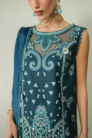 Zariya Zaira Embroidered Luxury Lawn Unstitched 3Pc Suit ZB6S101 FAUNA