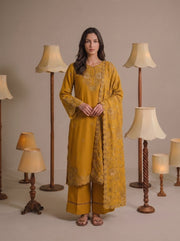 Viana by Sanam Saeed Embroidered Karandi Unstitched 3Pc Suit - FAWN