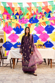 Florent Basant Chikankari Embroidered Lawn Unstitched 3Pc Suit FZ-1A
