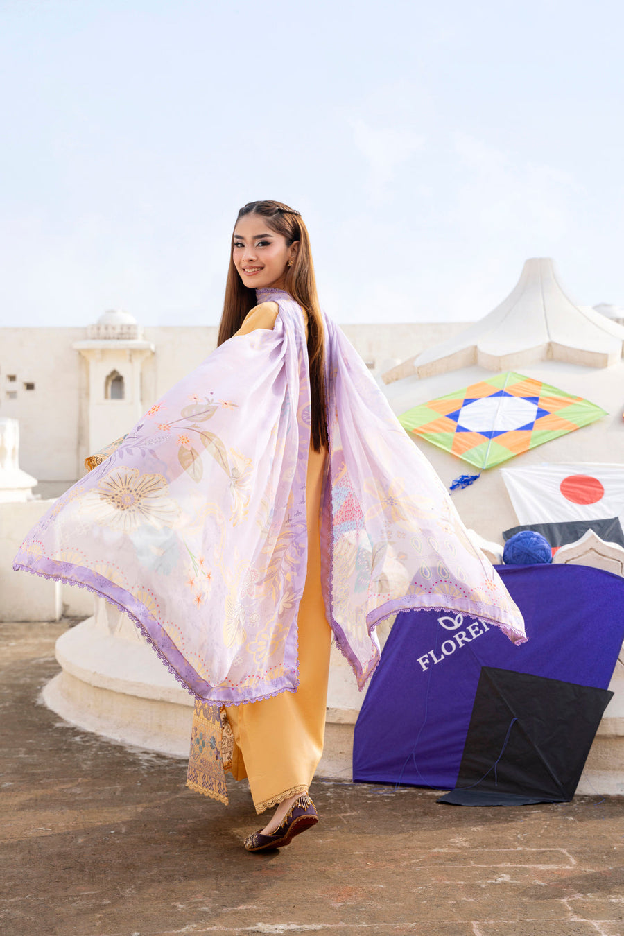 Florent Basant Chikankari Embroidered Lawn Unstitched 3Pc Suit FZ-1B