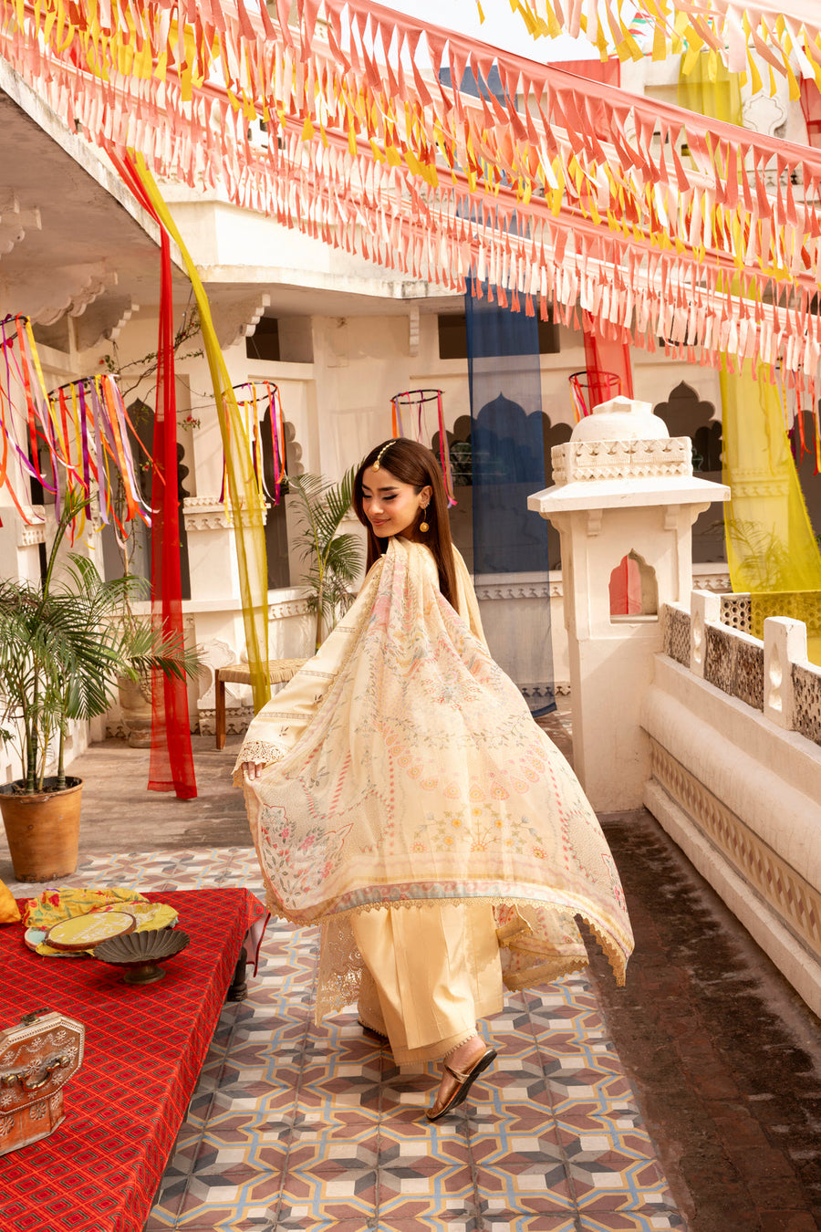 Florent Basant Chikankari Embroidered Lawn Unstitched 3Pc Suit FZ-2A