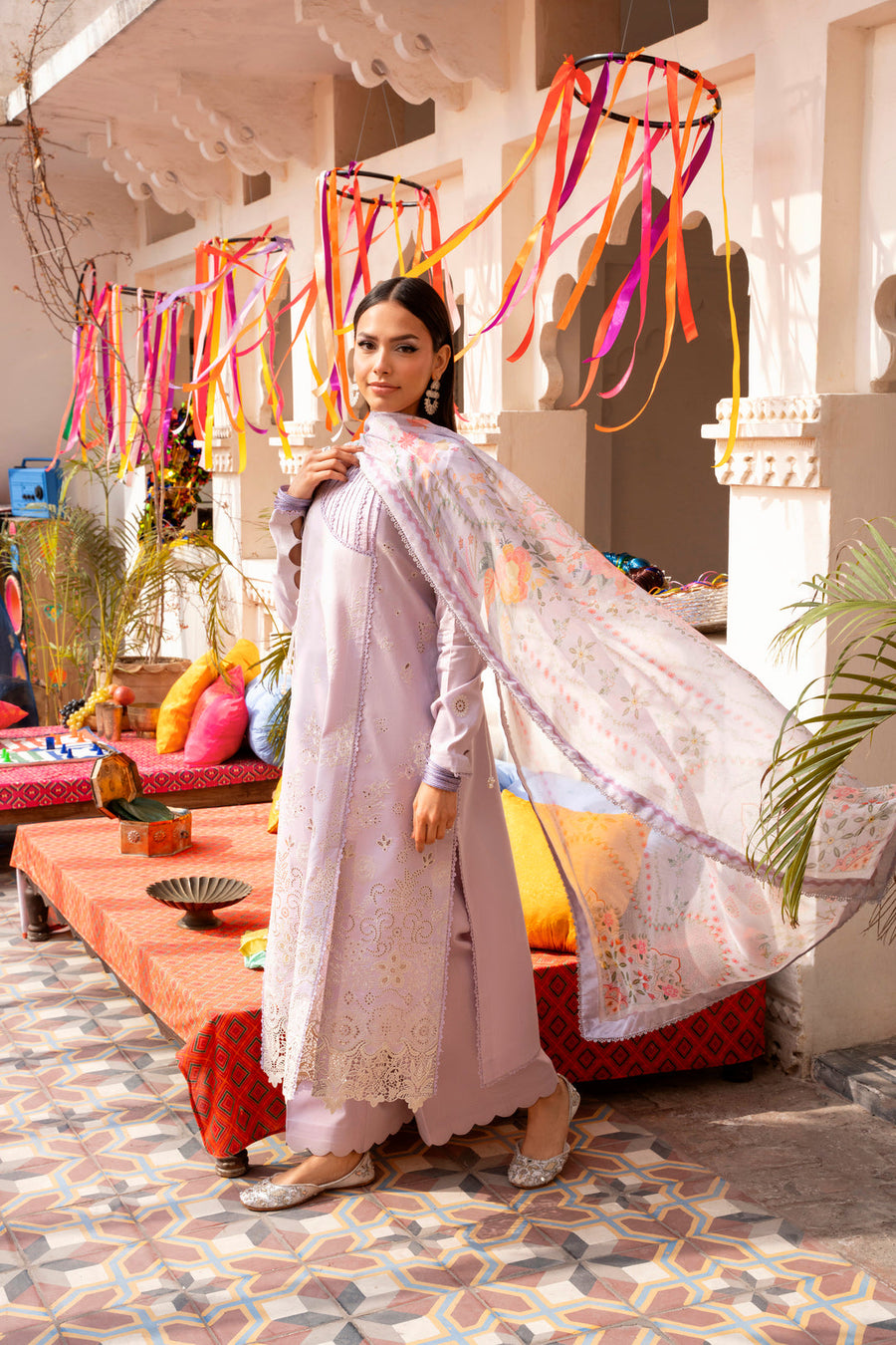 Florent Basant Chikankari Embroidered Lawn Unstitched 3Pc Suit FZ-2B