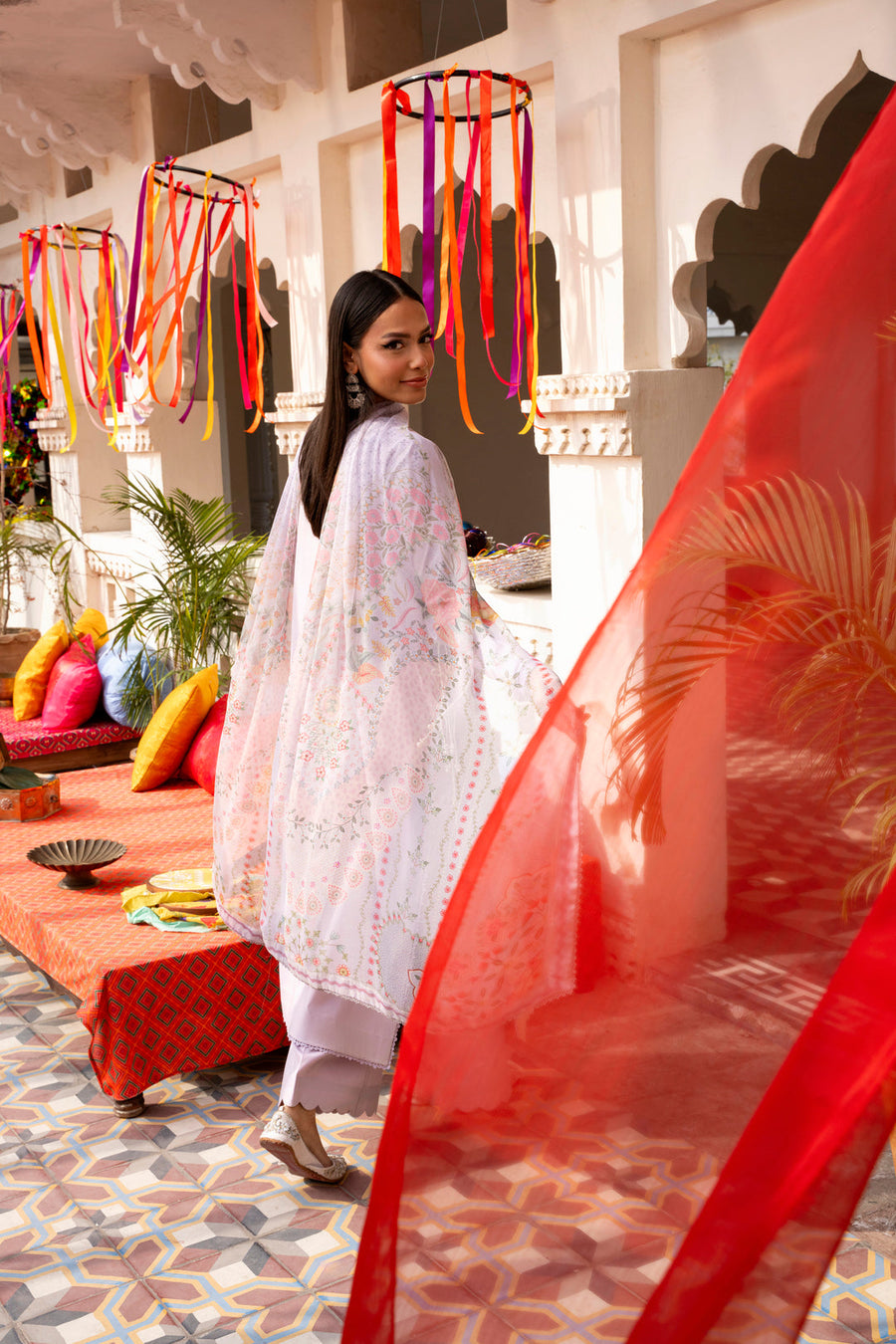 Florent Basant Chikankari Embroidered Lawn Unstitched 3Pc Suit FZ-2B