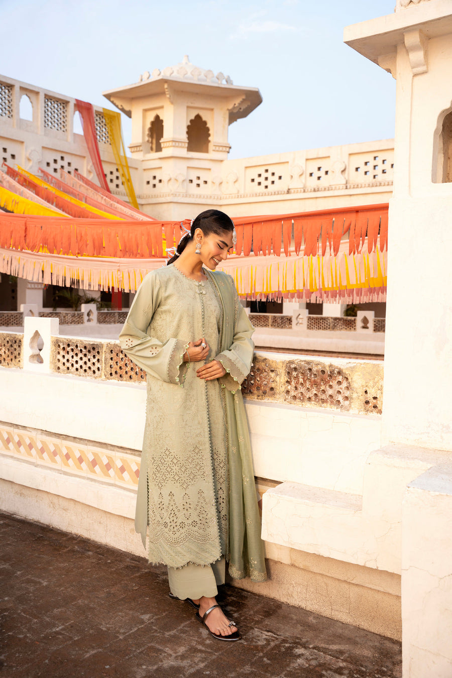 Florent Basant Chikankari Embroidered Lawn Unstitched 3Pc Suit FZ-3A