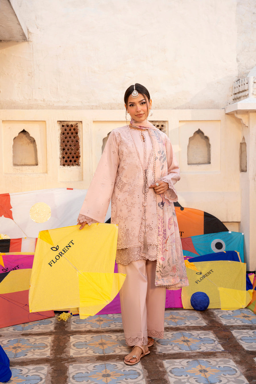 Florent Basant Chikankari Embroidered Lawn Unstitched 3Pc Suit FZ-4A