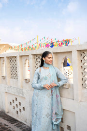 Florent Basant Chikankari Embroidered Lawn Unstitched 3Pc Suit FZ-4B