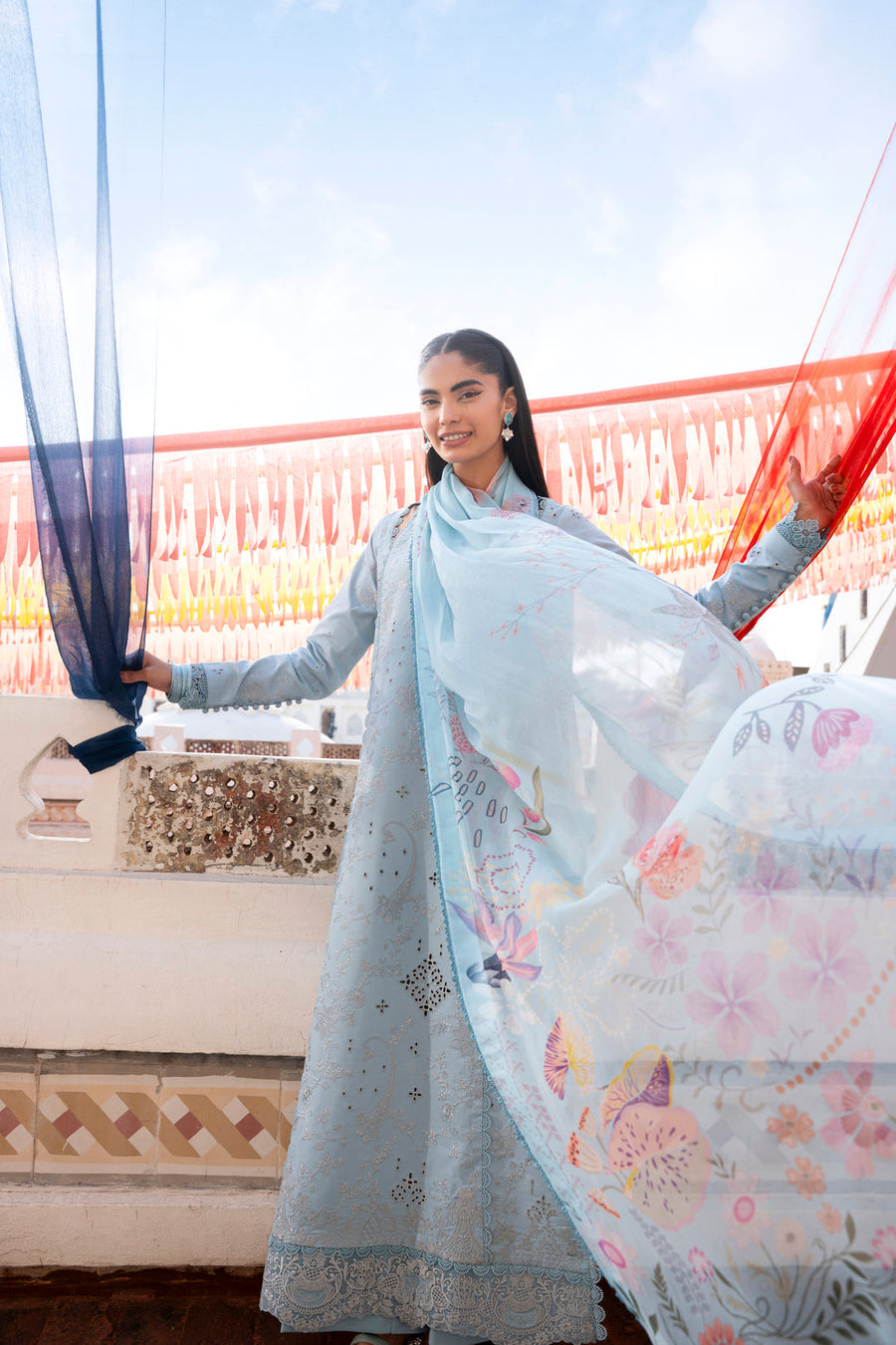 Florent Basant Chikankari Embroidered Lawn Unstitched 3Pc Suit FZ-4B