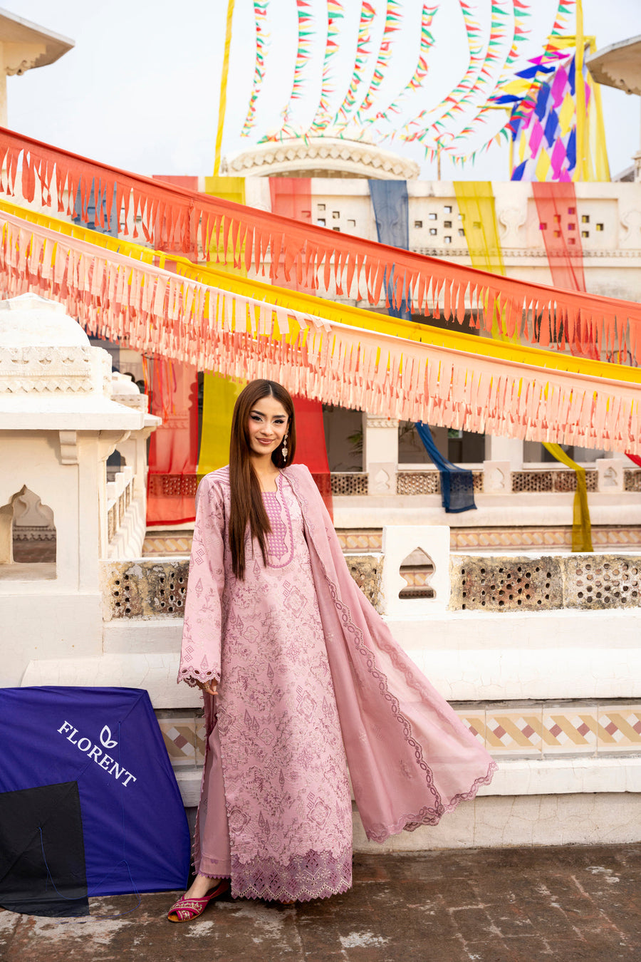 Florent Basant Chikankari Embroidered Lawn Unstitched 3Pc Suit FZ-6A