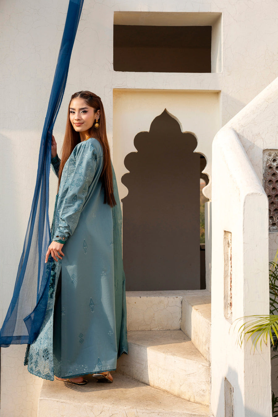 Florent Basant Chikankari Embroidered Lawn Unstitched 3Pc Suit FZ-6B