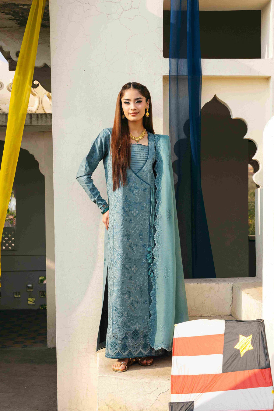 Florent Basant Chikankari Embroidered Lawn Unstitched 3Pc Suit FZ-6B