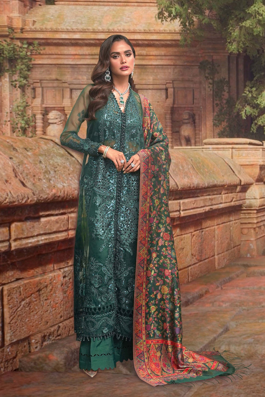 Sable Vogue Embroidered Organza Unstitched 4 Piece Suit FC-08-23