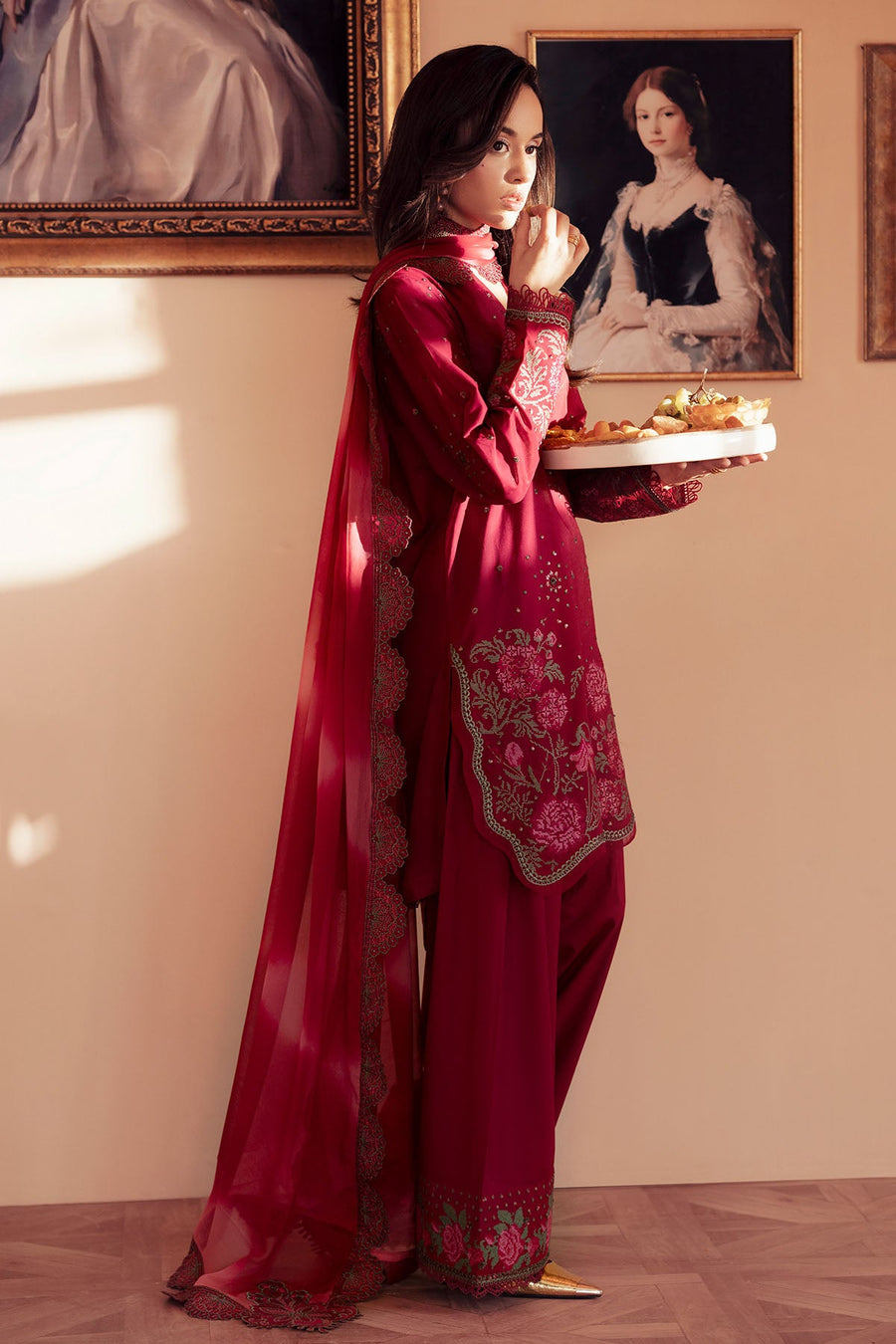 NUREH Feya Embroidered Lawn Unstitched 3Pc Suit FE-07