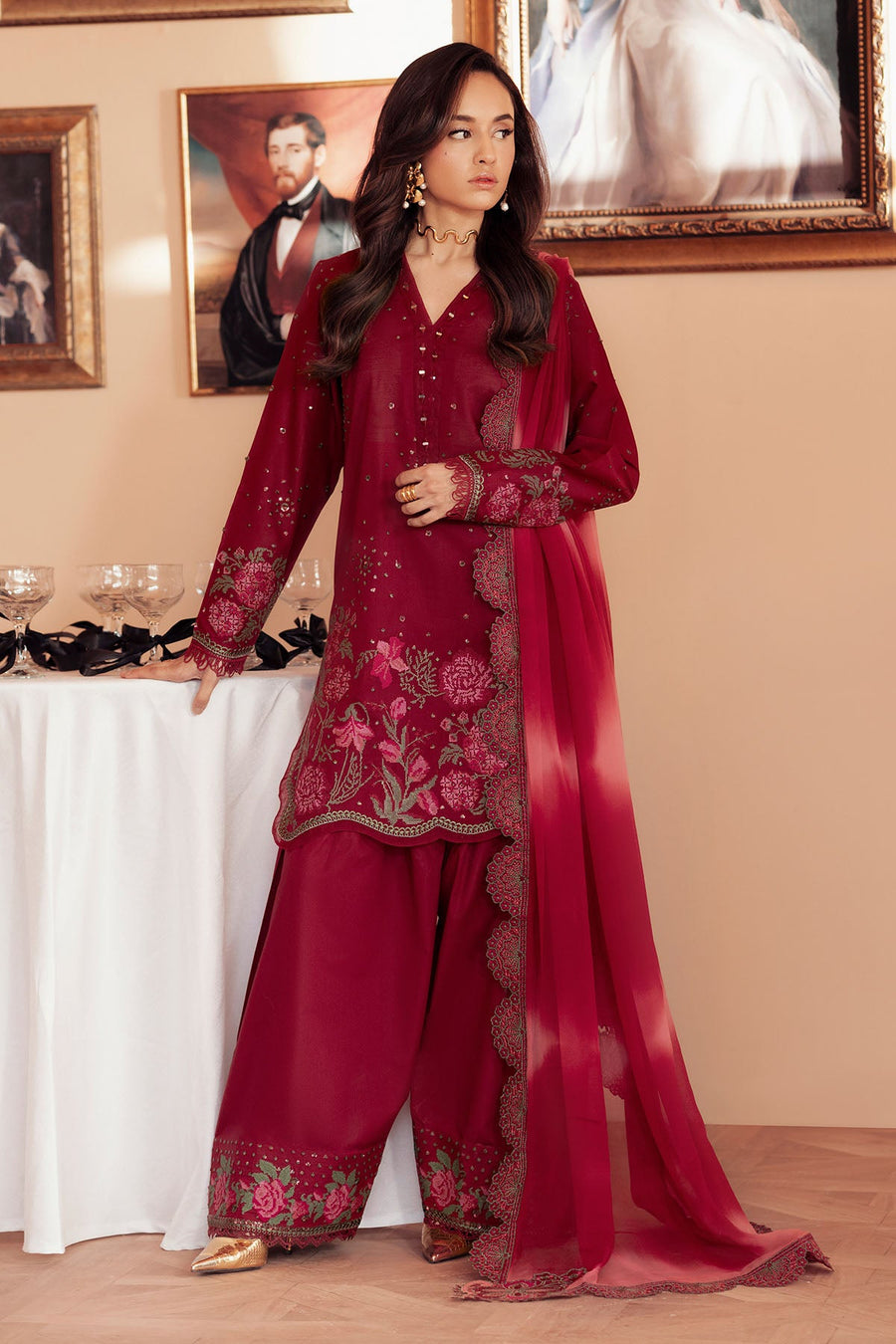 NUREH Feya Embroidered Lawn Unstitched 3Pc Suit FE-07