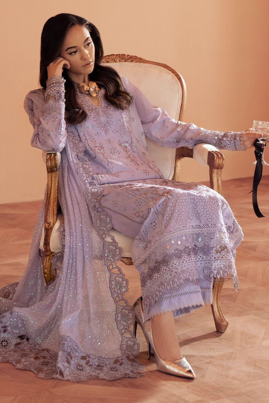 NUREH Feya Embroidered Lawn Unstitched 3Pc Suit FE-08
