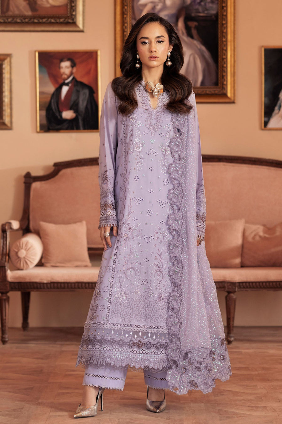 NUREH Feya Embroidered Lawn Unstitched 3Pc Suit FE-08