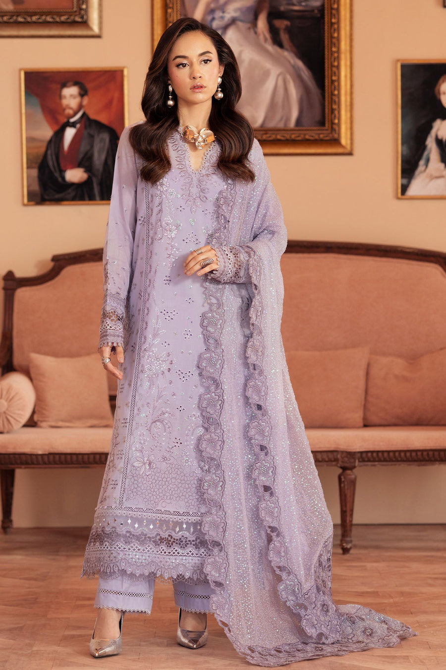 NUREH Feya Embroidered Lawn Unstitched 3Pc Suit FE-08