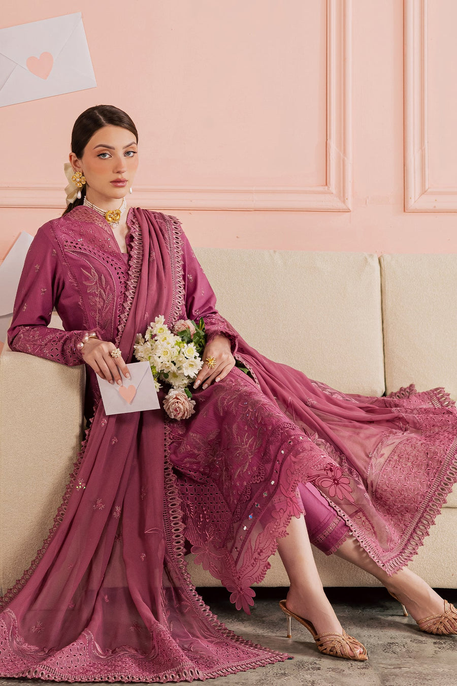 NUREH Feya Eid Edit Embroidered Lawn Unstitched 3Pc Suit FE-13