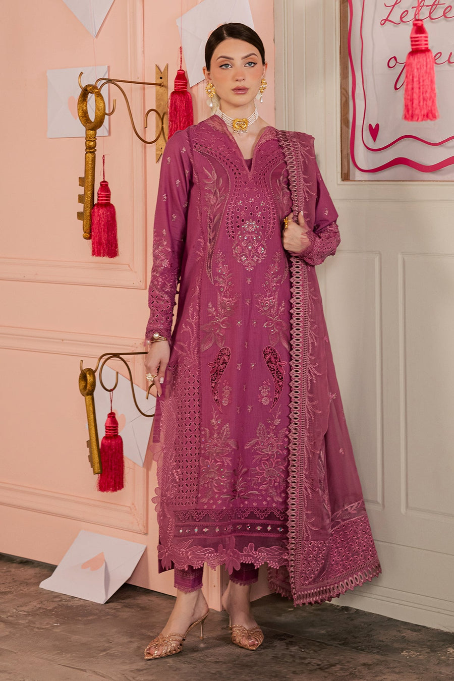 NUREH Feya Eid Edit Embroidered Lawn Unstitched 3Pc Suit FE-13