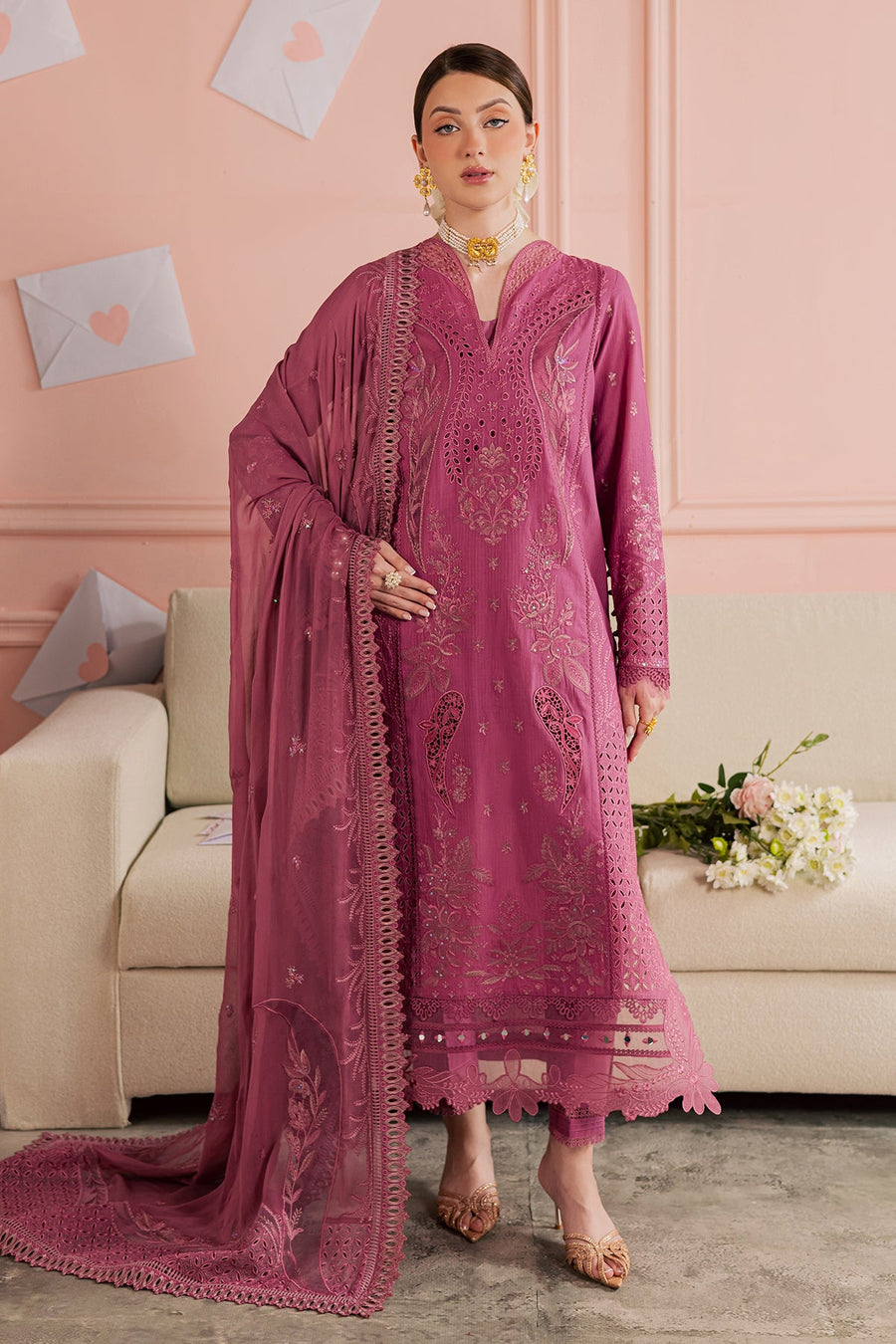 NUREH Feya Eid Edit Embroidered Lawn Unstitched 3Pc Suit FE-13