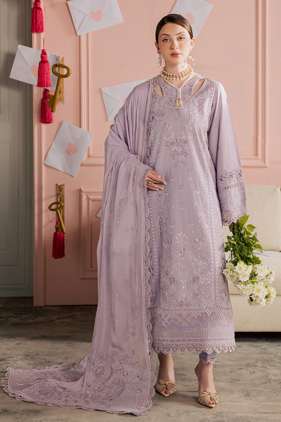 NUREH Feya Eid Edit Embroidered Lawn Unstitched 3Pc Suit FE-17