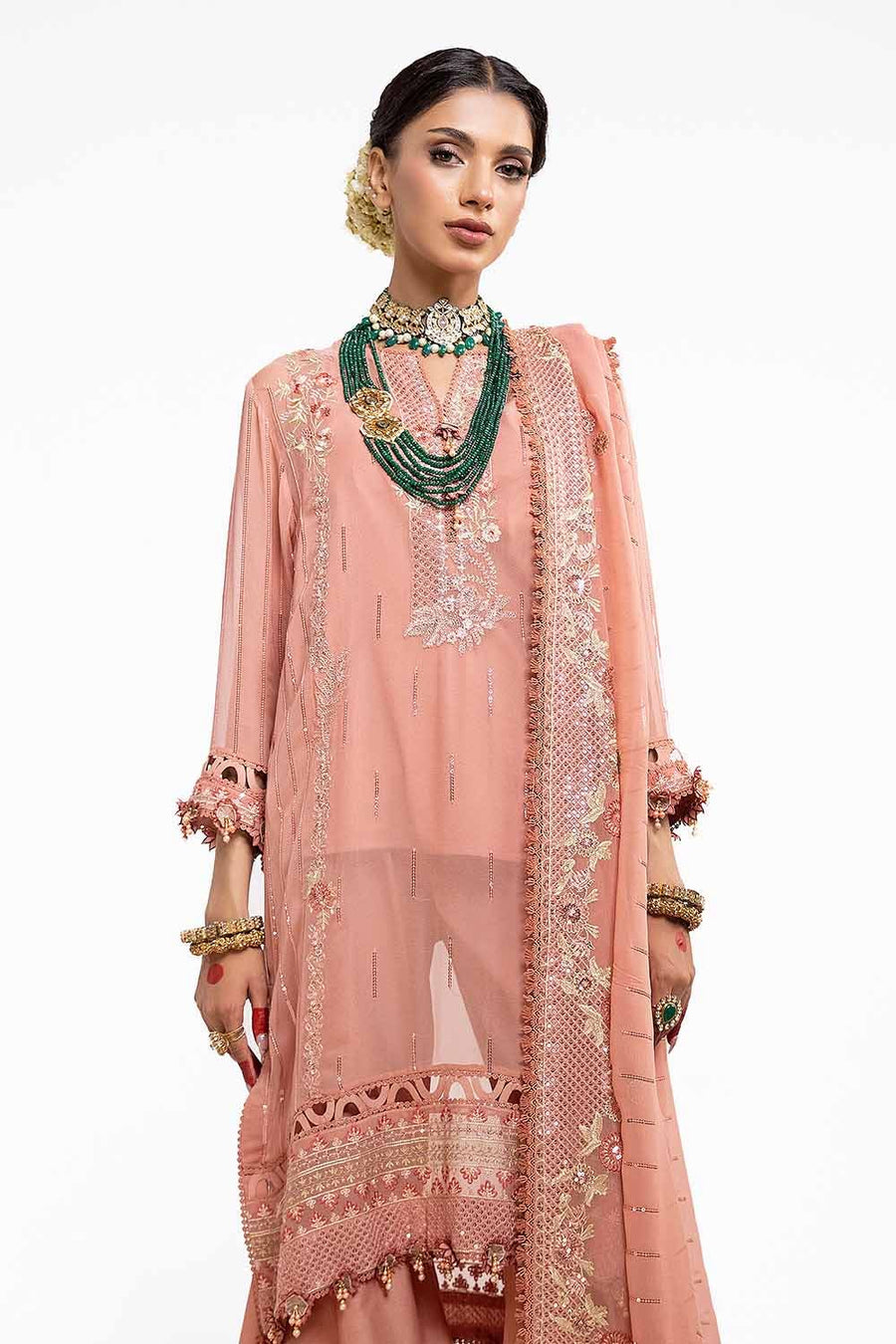 Gul Ahmed Eid ul Adha Embroidered Chiffon Unstitched 3Pc Suit FE-42011