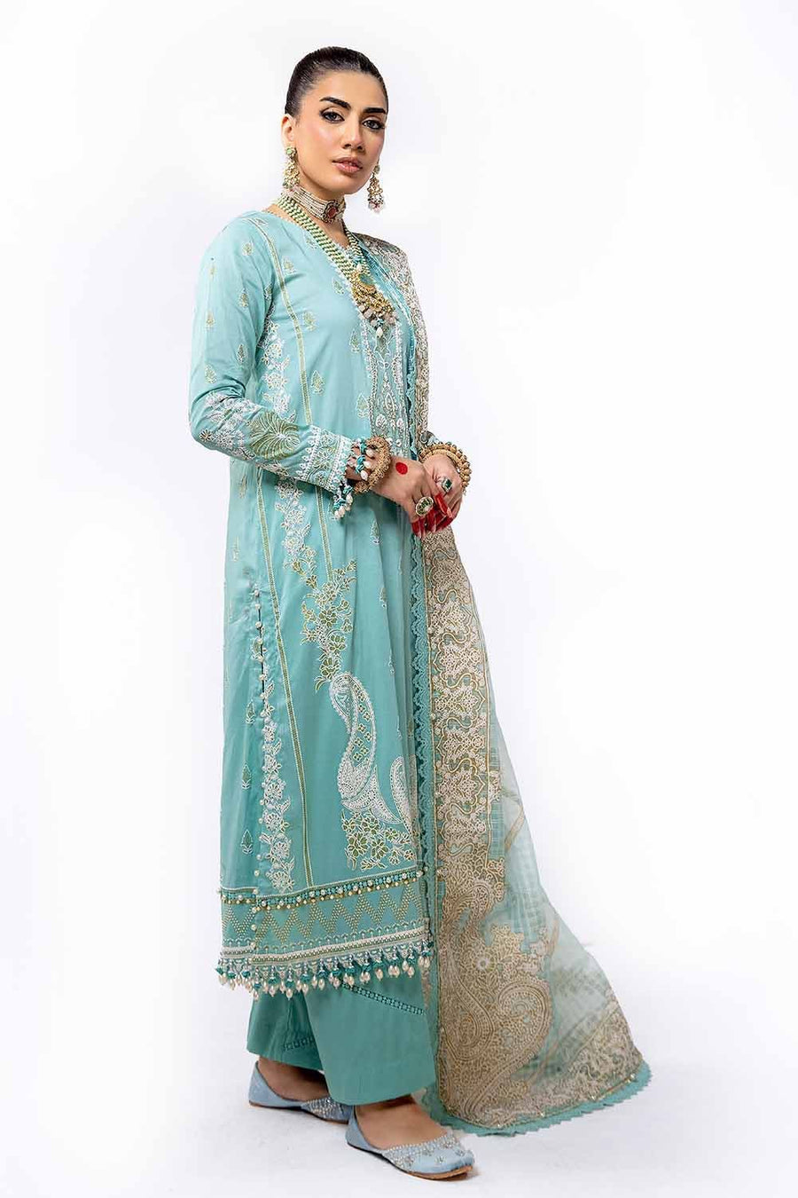 Gul Ahmed Eid ul Adha Embroidered Lawn Unstitched 3Pc Suit FE-42022