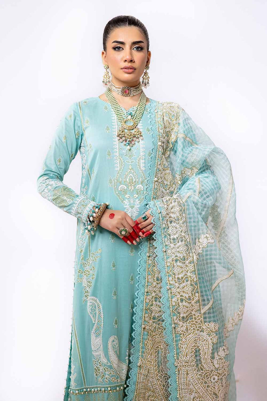 Gul Ahmed Eid ul Adha Embroidered Lawn Unstitched 3Pc Suit FE-42022