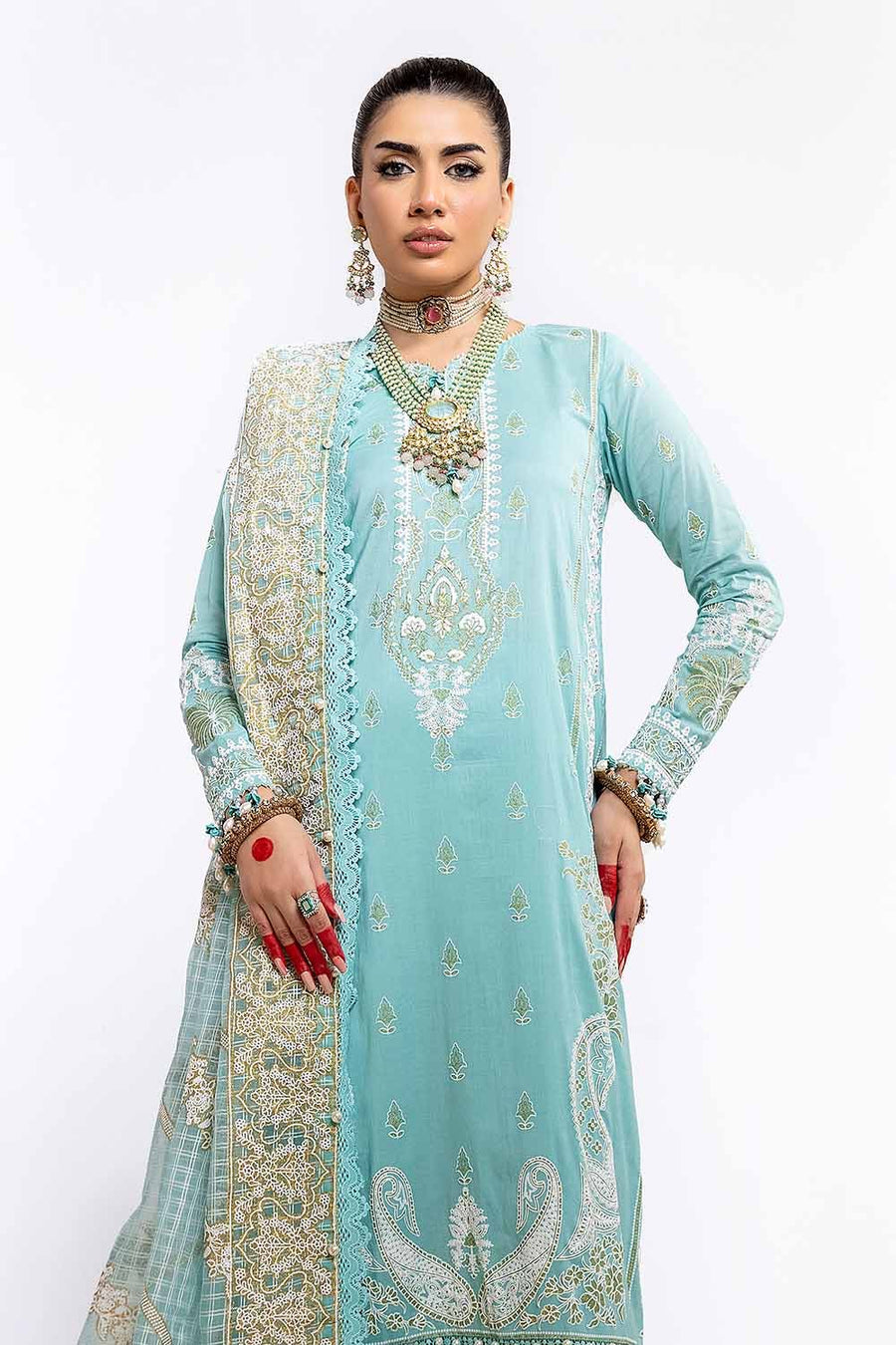 Gul Ahmed Eid ul Adha Embroidered Lawn Unstitched 3Pc Suit FE-42022