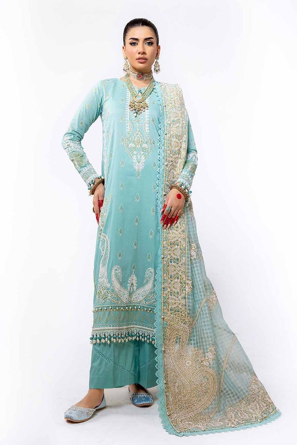 Gul Ahmed Eid ul Adha Embroidered Lawn Unstitched 3Pc Suit FE-42022