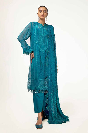Gul Ahmed Eid ul Adha Embroidered Chiffon Unstitched 3Pc Suit FE-42024