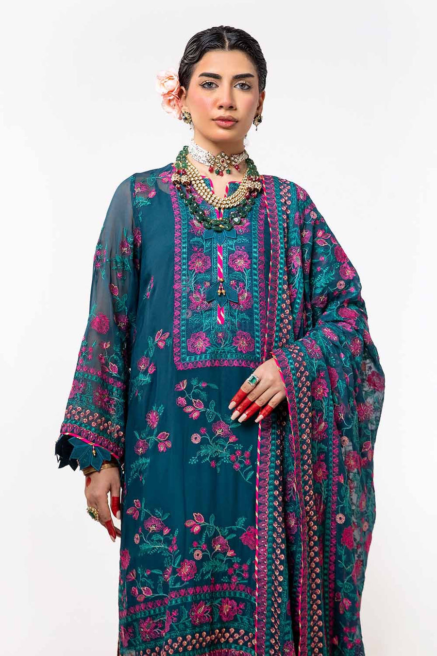 Gul Ahmed Eid ul Adha Embroidered Chiffon Unstitched 3Pc Suit FE-42030