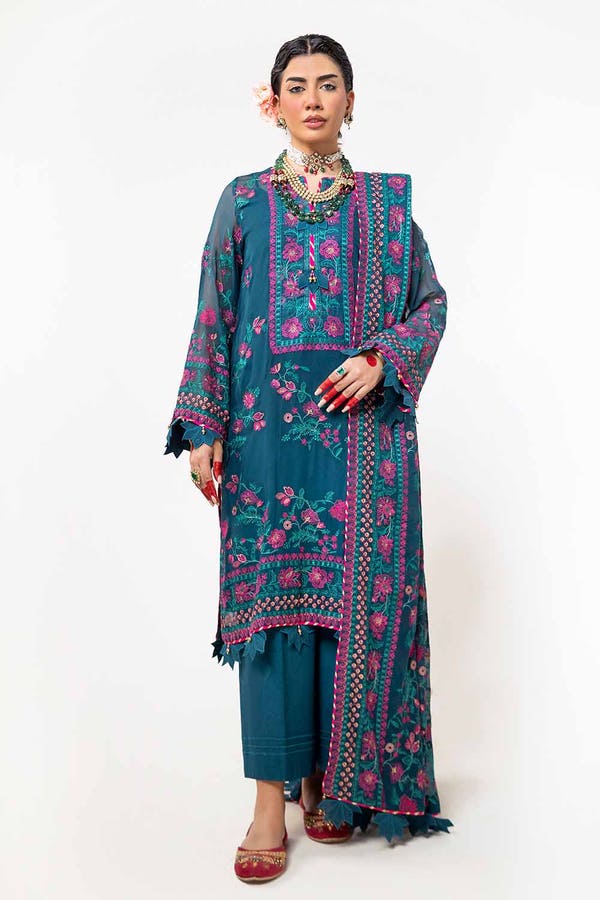 Gul Ahmed Eid ul Adha Embroidered Chiffon Unstitched 3Pc Suit FE-42030