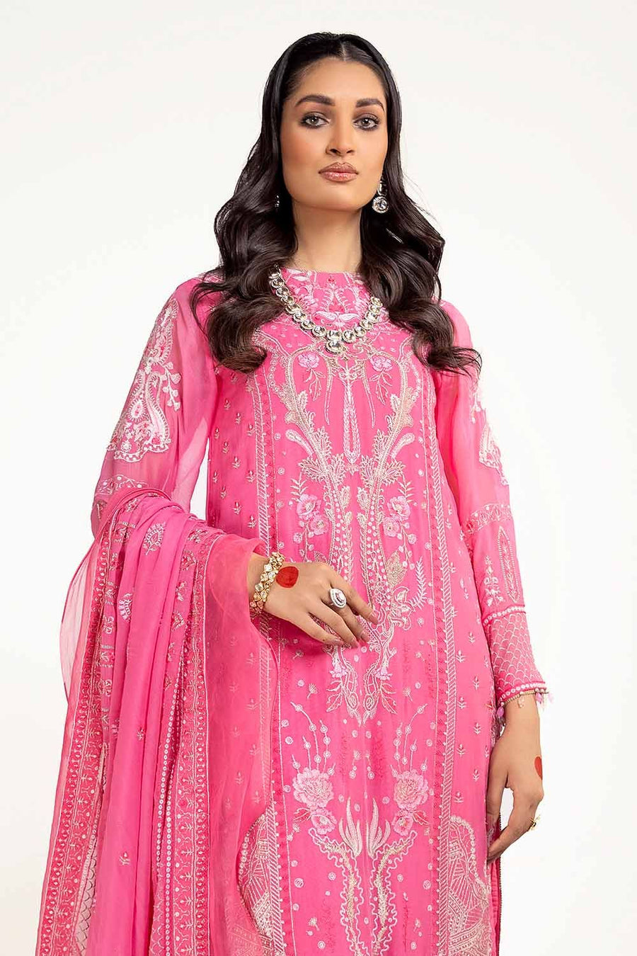 Gul Ahmed Eid ul Adha Embroidered Chiffon Unstitched 3Pc Suit FE-42032