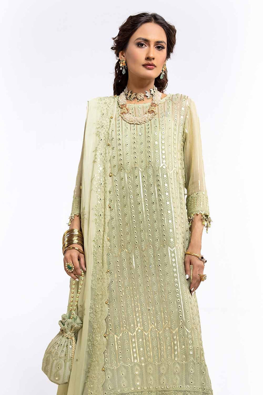 Gul Ahmed Eid ul Adha Embroidered Chiffon Unstitched 3Pc Suit FE-42048