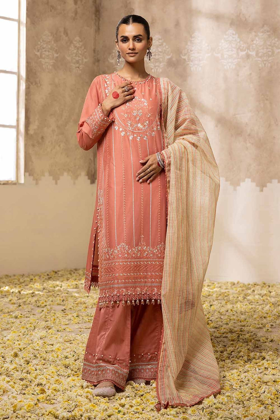 Gul Ahmed Eid ul Adha Embroidered Lawn Unstitched 3Pc Suit FE-42082
