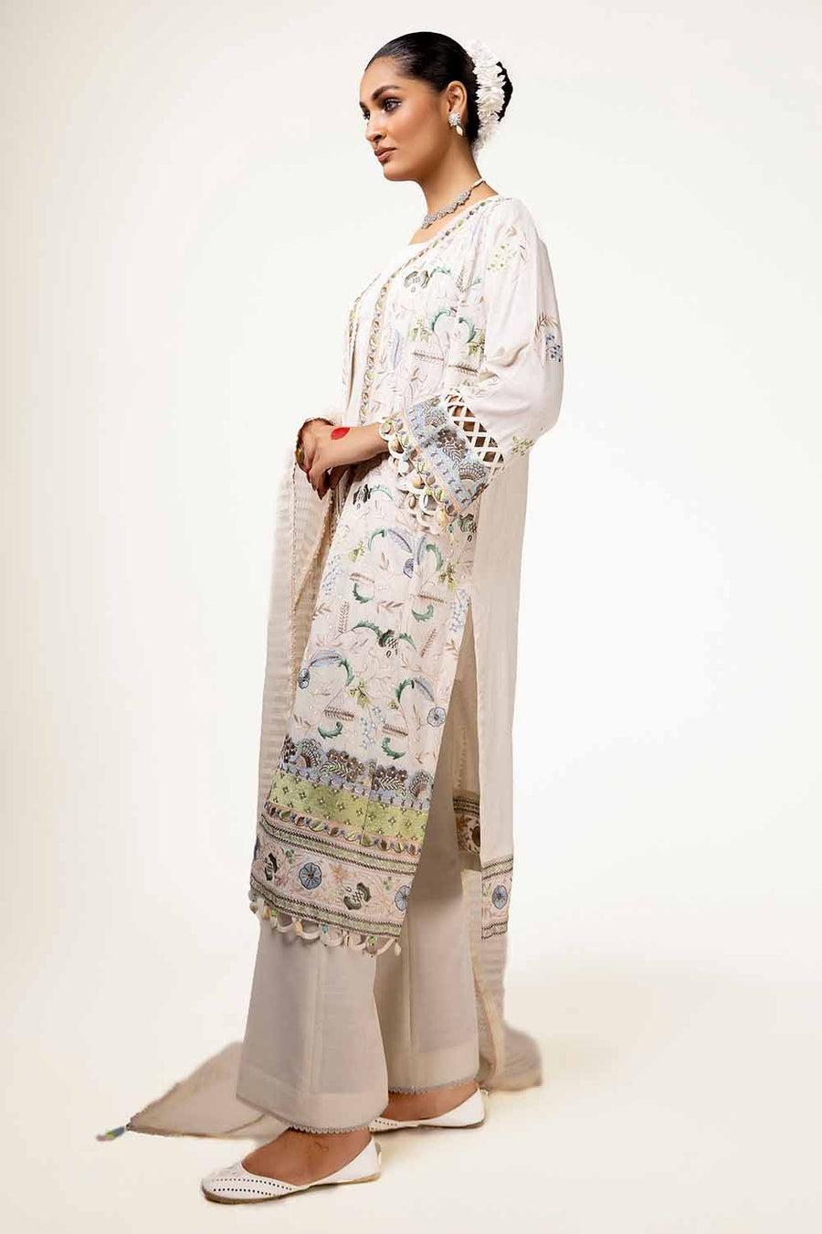 Gul Ahmed Sitara Embroidered Karandi Unstitched 3Pc Suit FE-42083