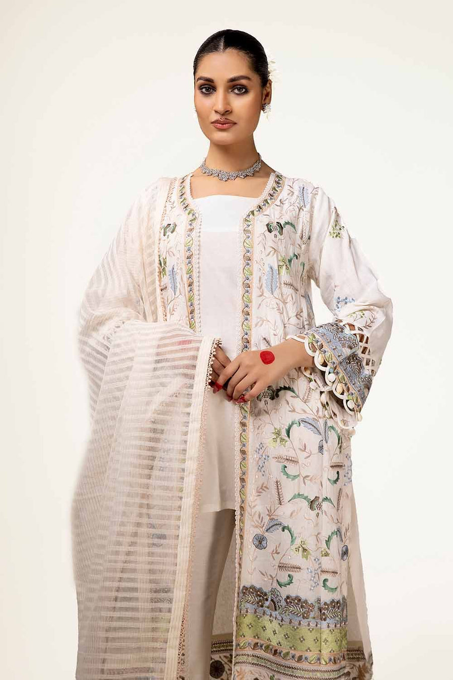 Gul Ahmed Sitara Embroidered Karandi Unstitched 3Pc Suit FE-42083