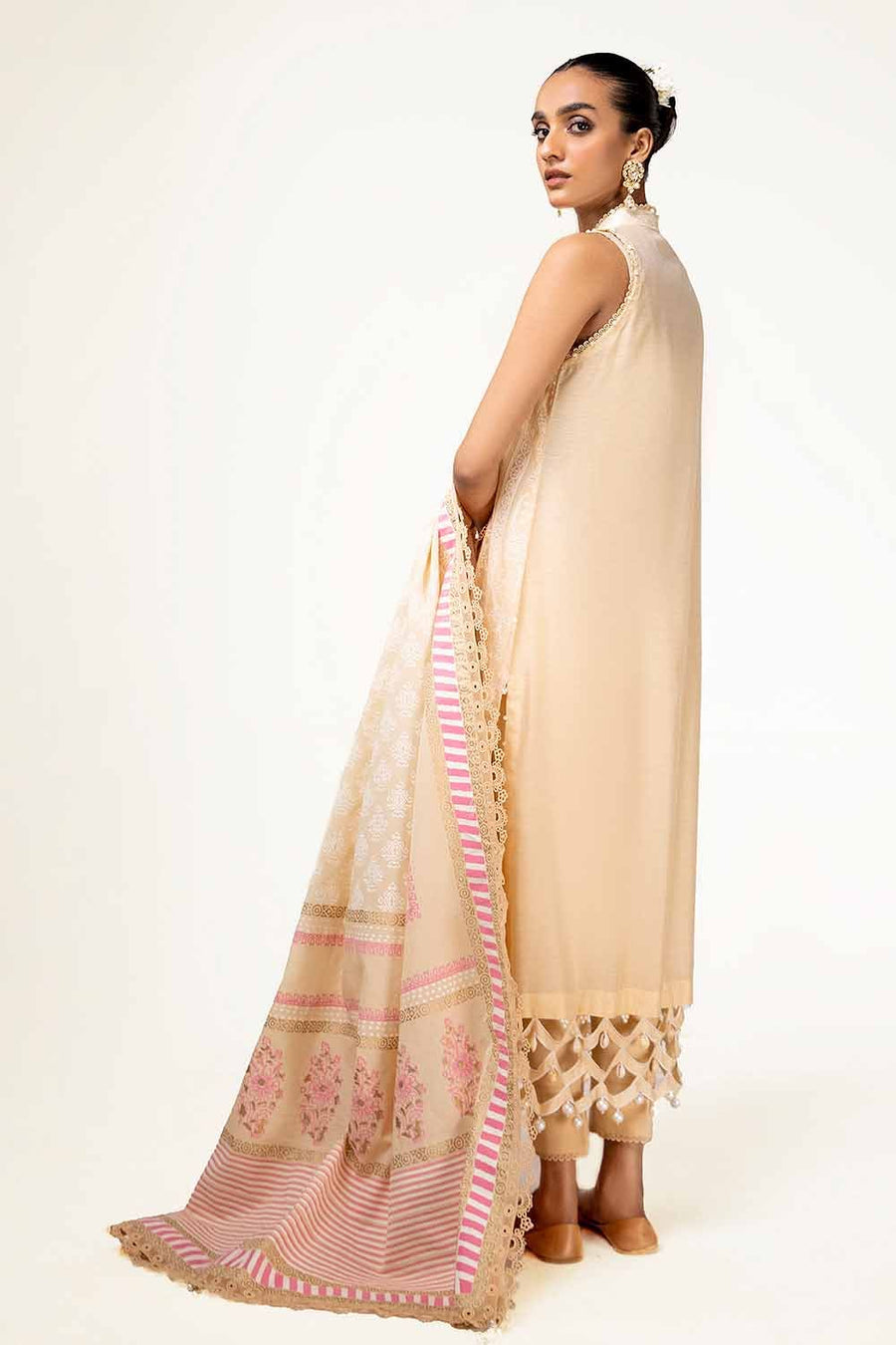 Gul Ahmed Sitara Embroidered Paper Cotton Unstitched 3Pc Suit FE-42088