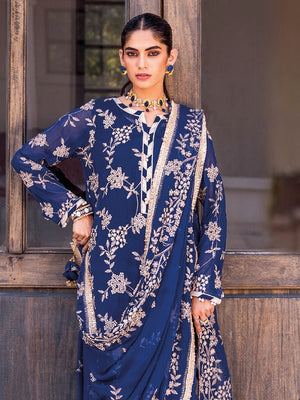 Gul Ahmed Festive Eid Embroidered Chiffon Unstitched 3Pc Suit FE-42002