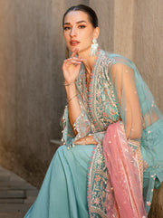 Gul Ahmed Festive Eid Embroidered Net Unstitched 3Pc Suit FE-42010