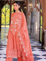 Gul Ahmed Festive Eid Embroidered Chiffon Unstitched 3Pc Suit FE-42016