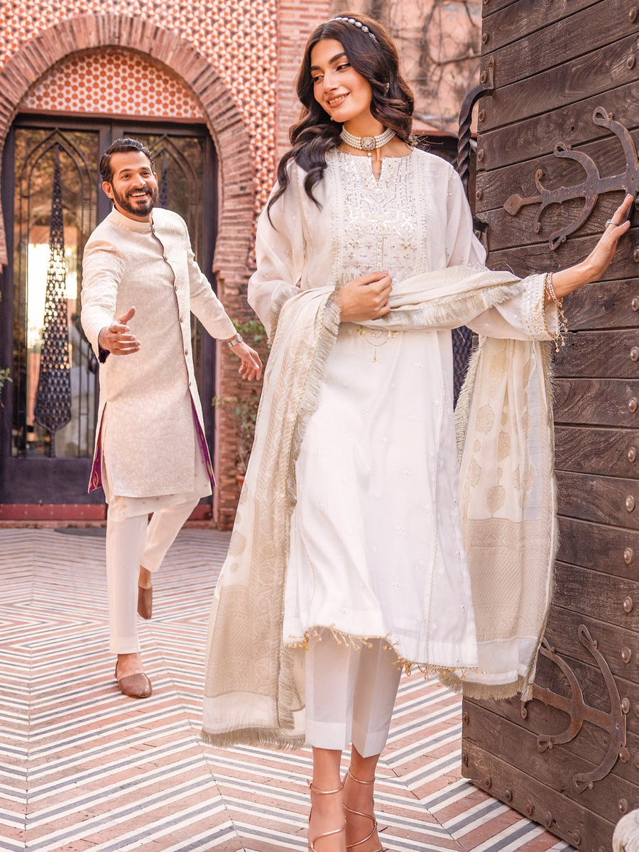 Gul Ahmed Festive Eid Embroidered Cotton Unstitched 3Pc Suit FE-42060