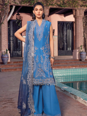 Gul Ahmed Festive Eid Embroidered Raw Silk Unstitched 3Pc Suit FE-42074