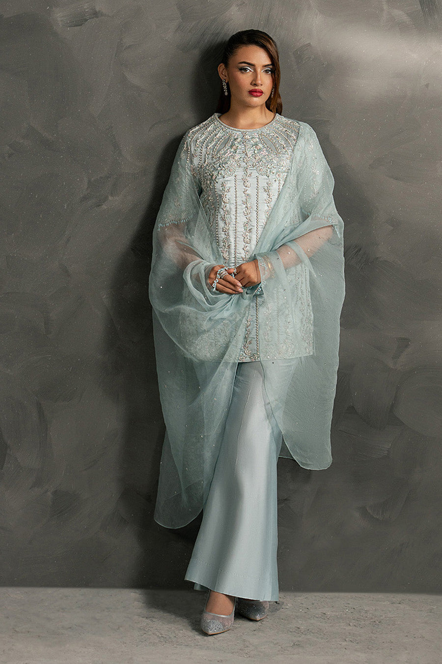 Zariya Anahira Ready to Wear Silk Organza 3Pc Suit ZB50086 FEEHA
