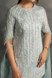 Zariya Anahira Ready to Wear Silk Organza 3Pc Suit ZB50086 FEEHA
