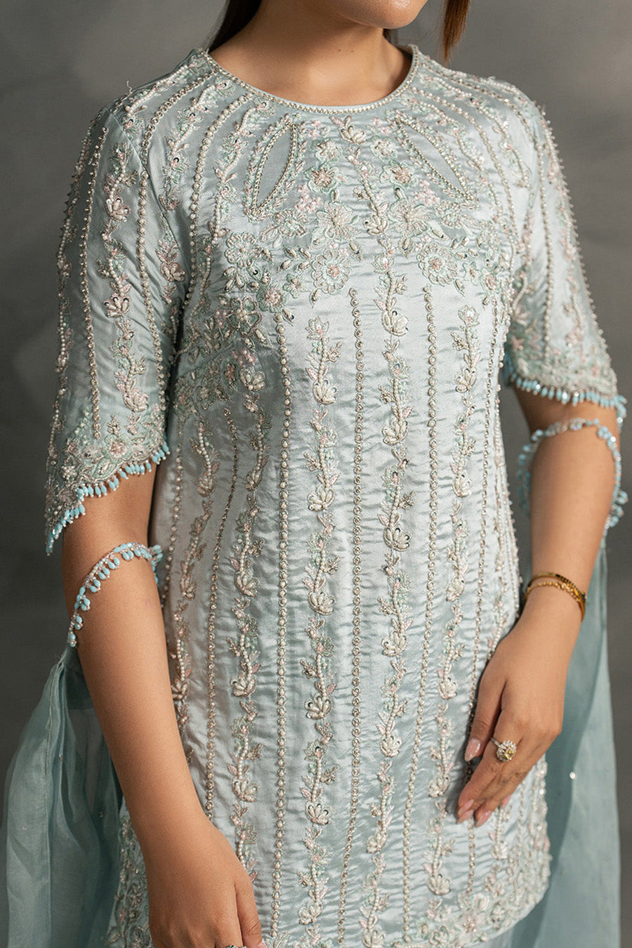 Zariya Anahira Ready to Wear Silk Organza 3Pc Suit ZB50086 FEEHA
