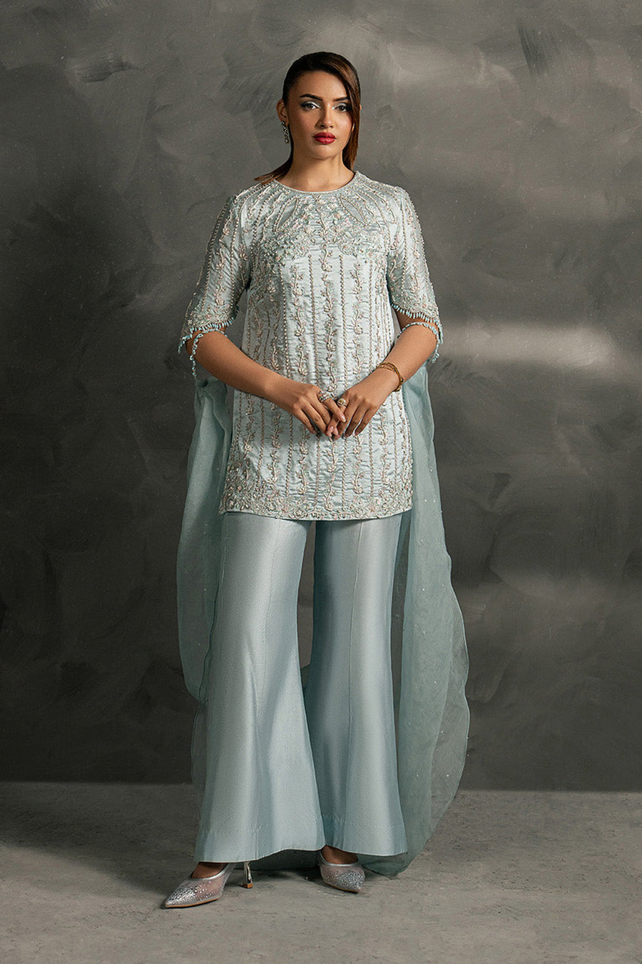 Zariya Anahira Ready to Wear Silk Organza 3Pc Suit ZB50086 FEEHA