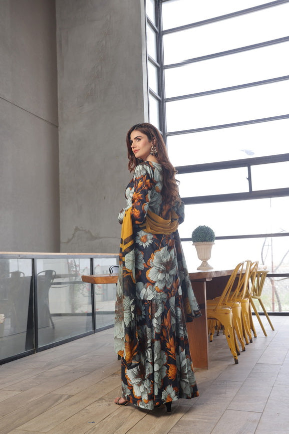 Feathers Whisper Winds Unstitched Printed Lawn 3Pc Suit FELIX-FT488