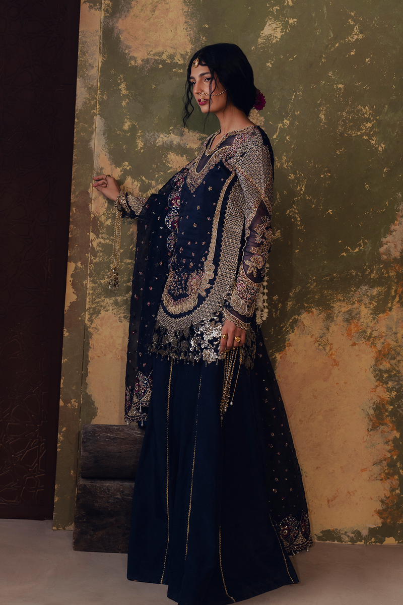 Zarposh Jahanara Festive Embroidered Organza Unstitched 3Pc Suit - FEROZAH